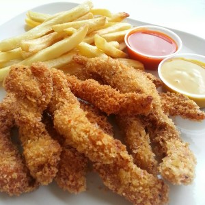 Chicken tenders with fries, wedding catering Boca Largo Country Club